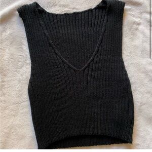 Black Sweater Tank Tops